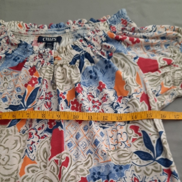 Chaps Kids Floral Blouse - Red, Blue, Orange - Size L - Picture 5 of 8